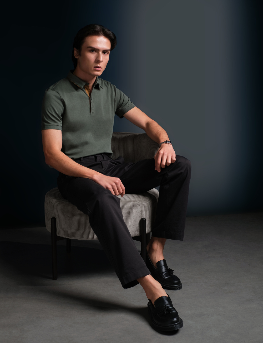 Arkline Gentle Polo Shirt Sage Green