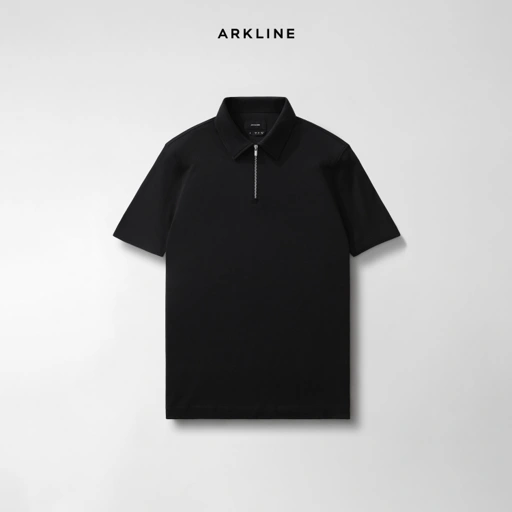 Image of Arkline Cerniera Polo SS Shirt Rich Black