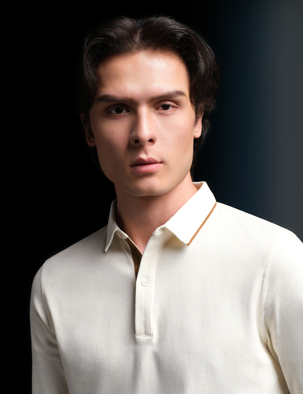 Arkline Gentle Polo LS Shirt Cream