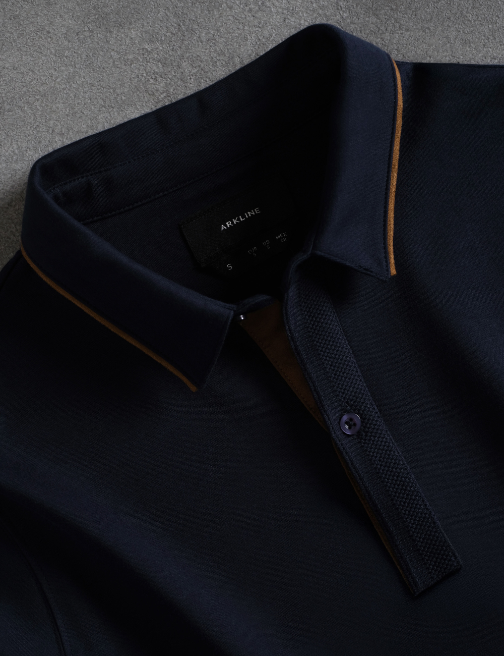 Arkline Gentle Polo LS Shirt Deep Navy