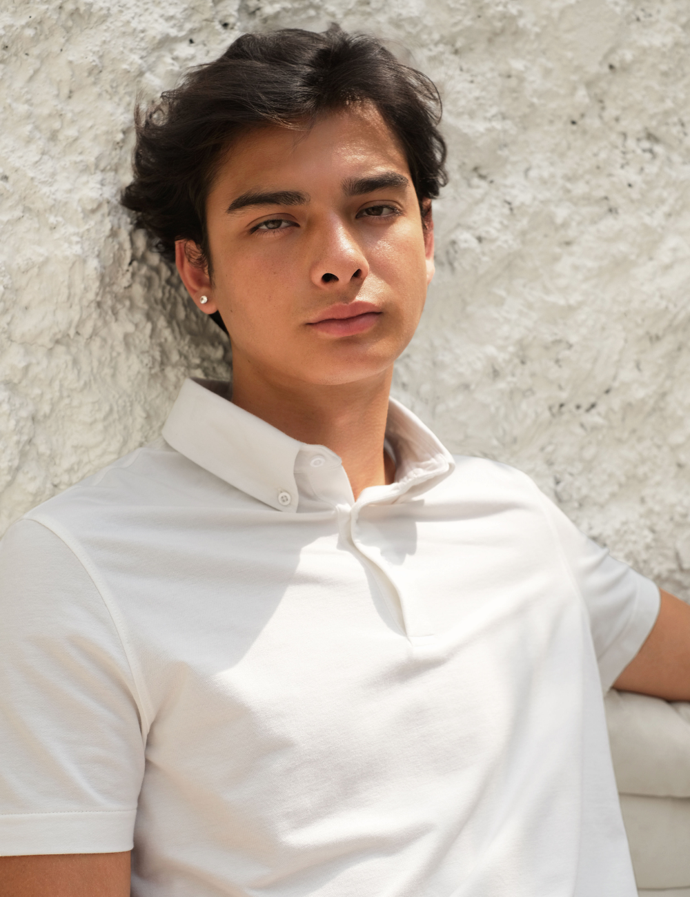 Arkline Hybrid Button Down Collar Polo Shirt White