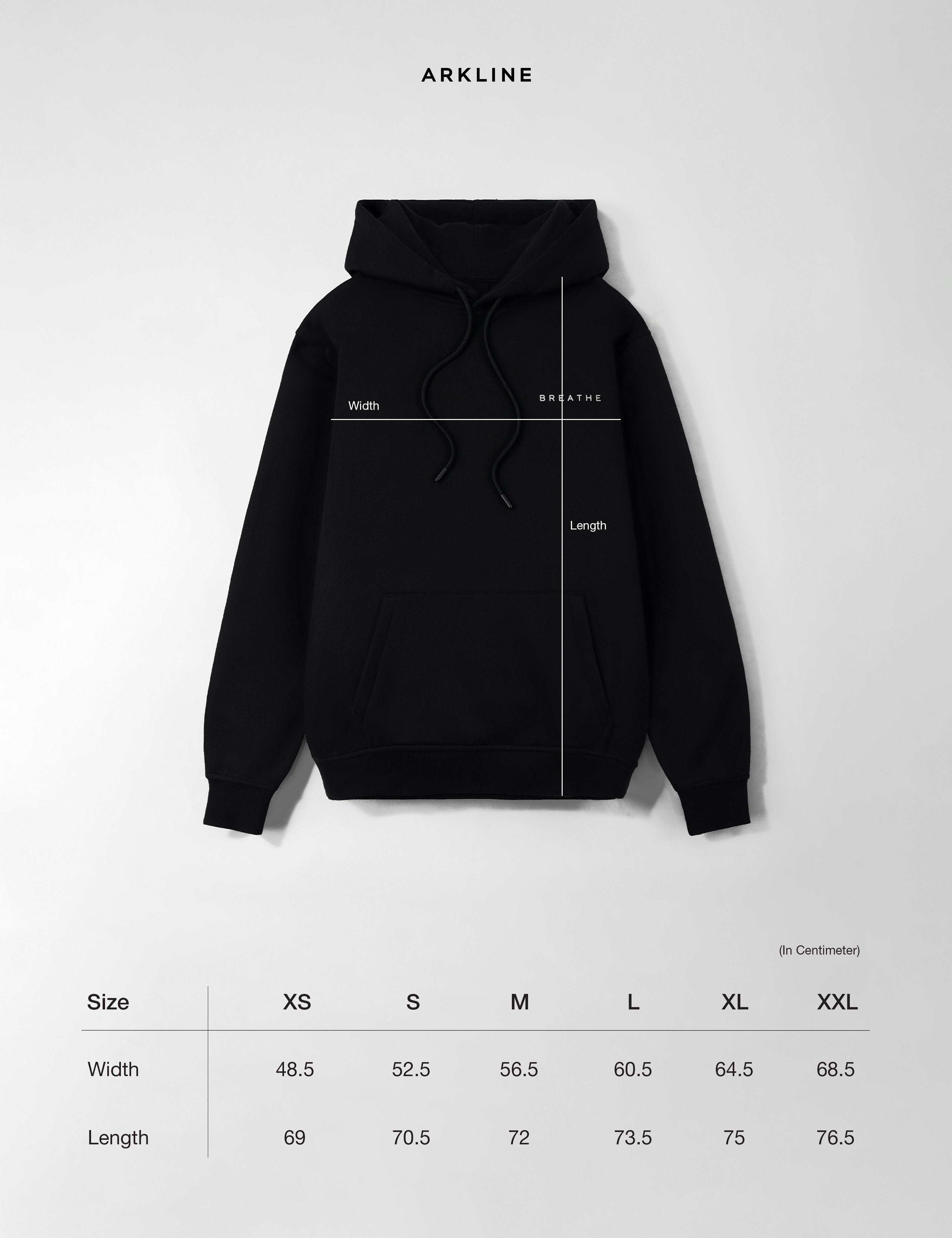 Arkline Breathe Pullover Hoodie Black