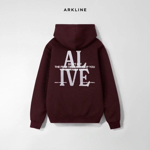 Arkline Alive Pullover Hoodie Maroon