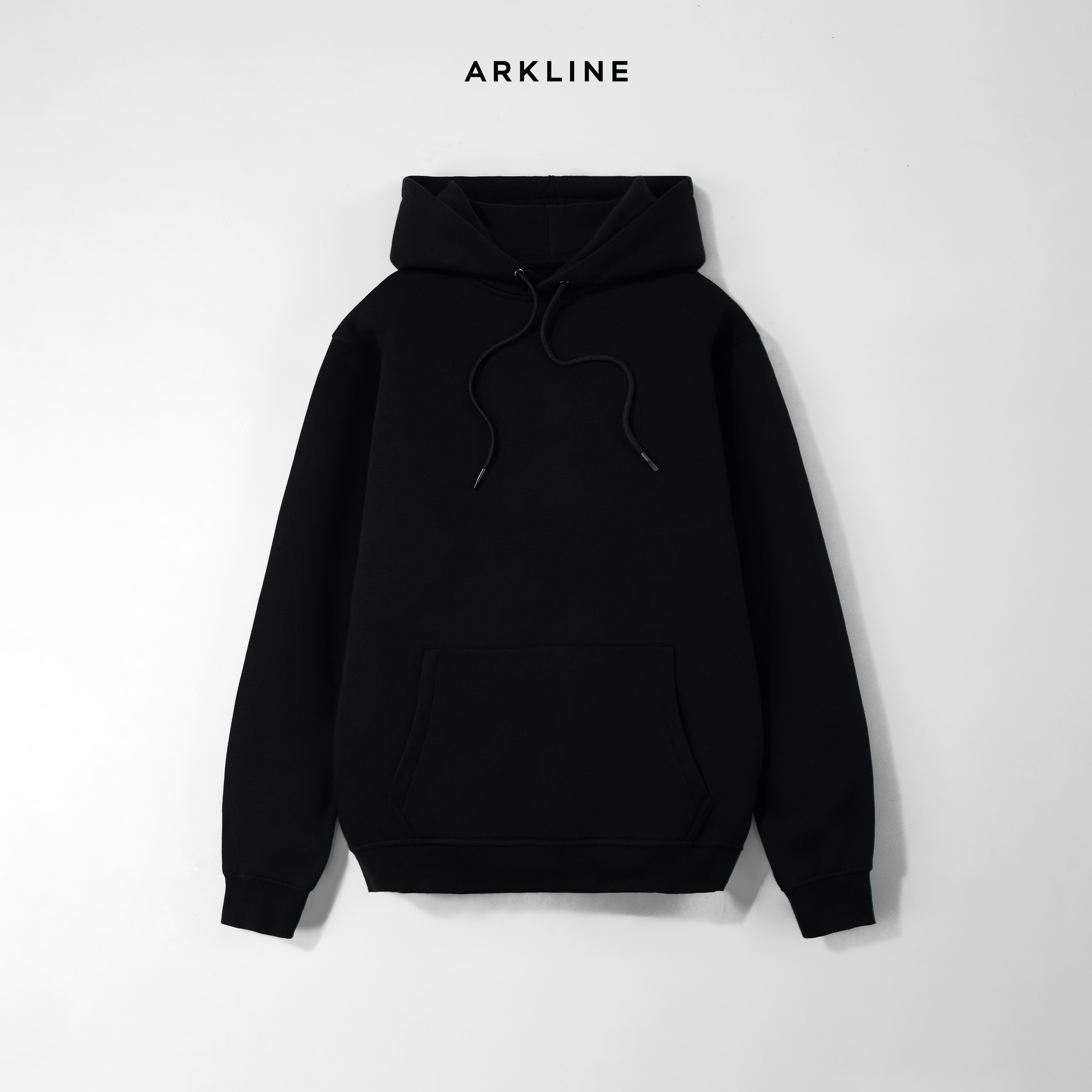 Arkline Solid Basic Pullover Hoodie Black V2