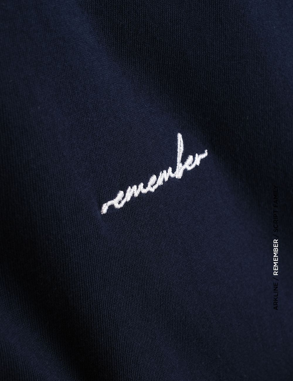 Arkline Family Script Remember T-shirt Deep Navy