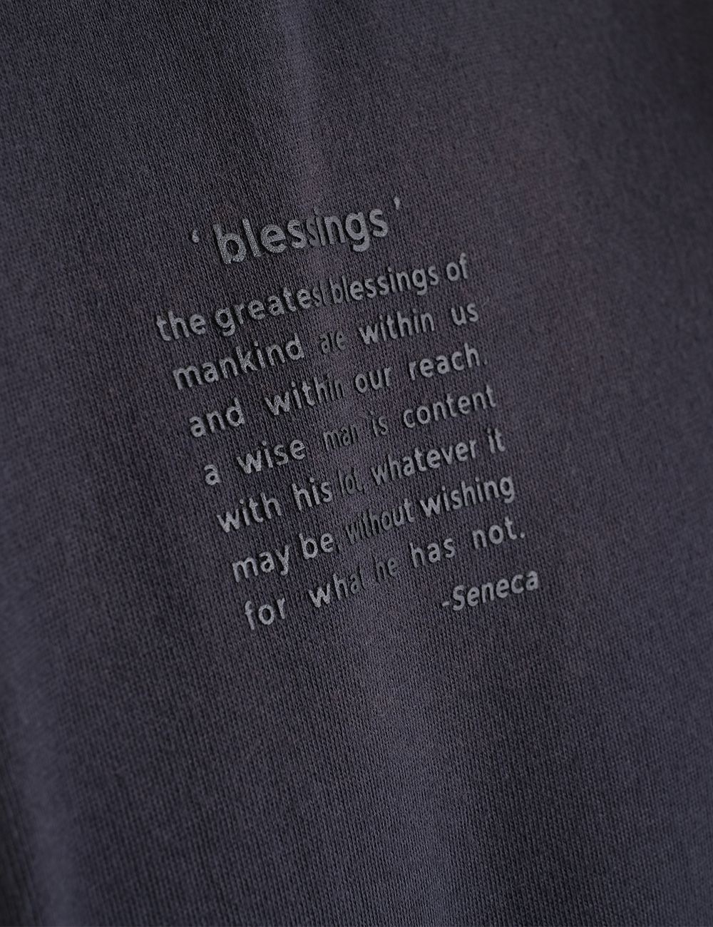 Colorblocked "BLESSINGS" Shadow Grey - White T-shirt