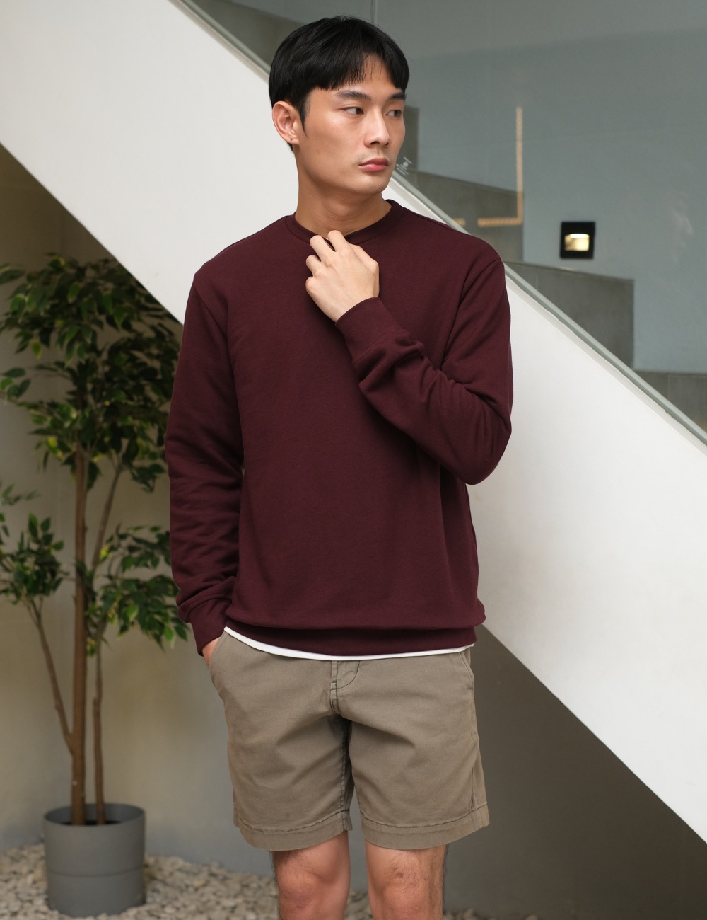 Arkline Base Solid Sweatshirt Maroon