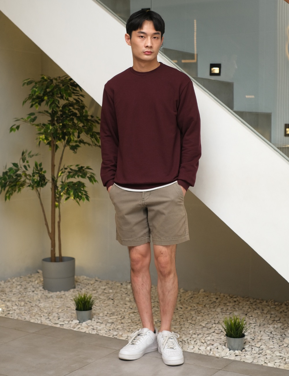 Arkline Base Solid Sweatshirt Maroon