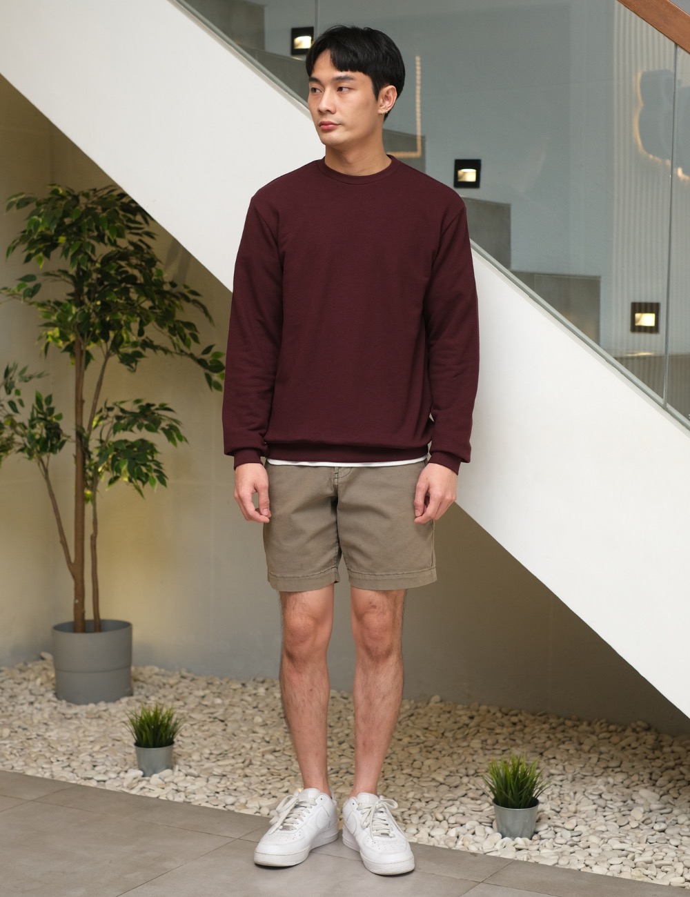 Arkline Base Solid Sweatshirt Maroon