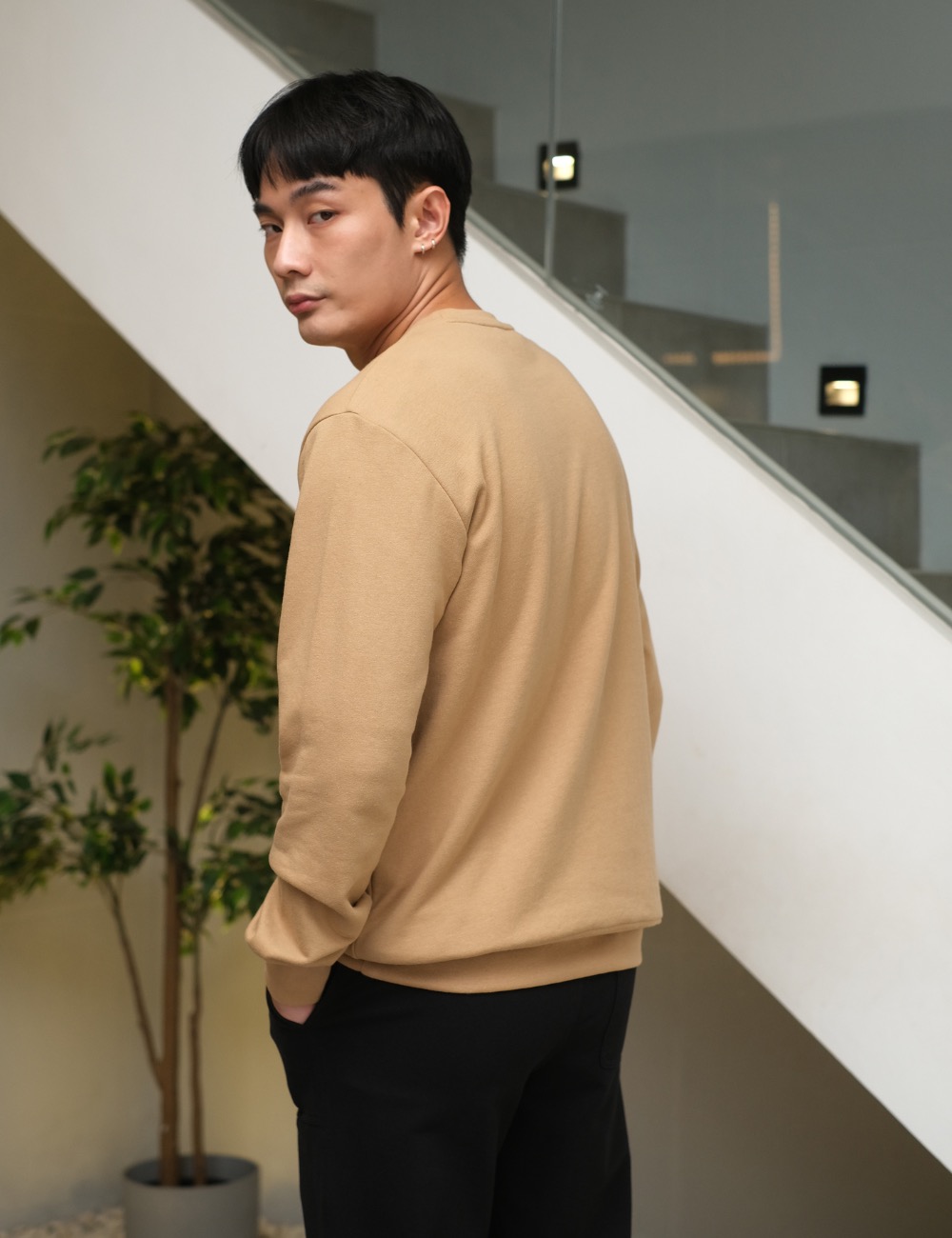 Arkline Base Solid Sweatshirt Beige