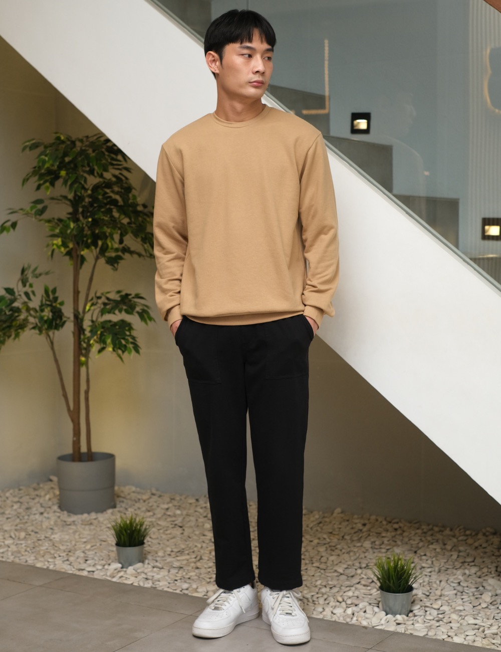 Arkline Base Solid Sweatshirt Beige