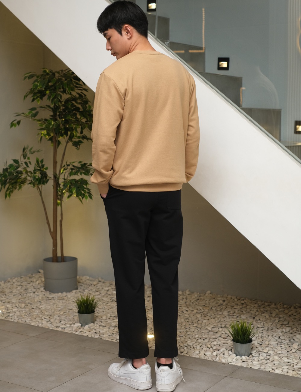 Arkline Base Solid Sweatshirt Beige