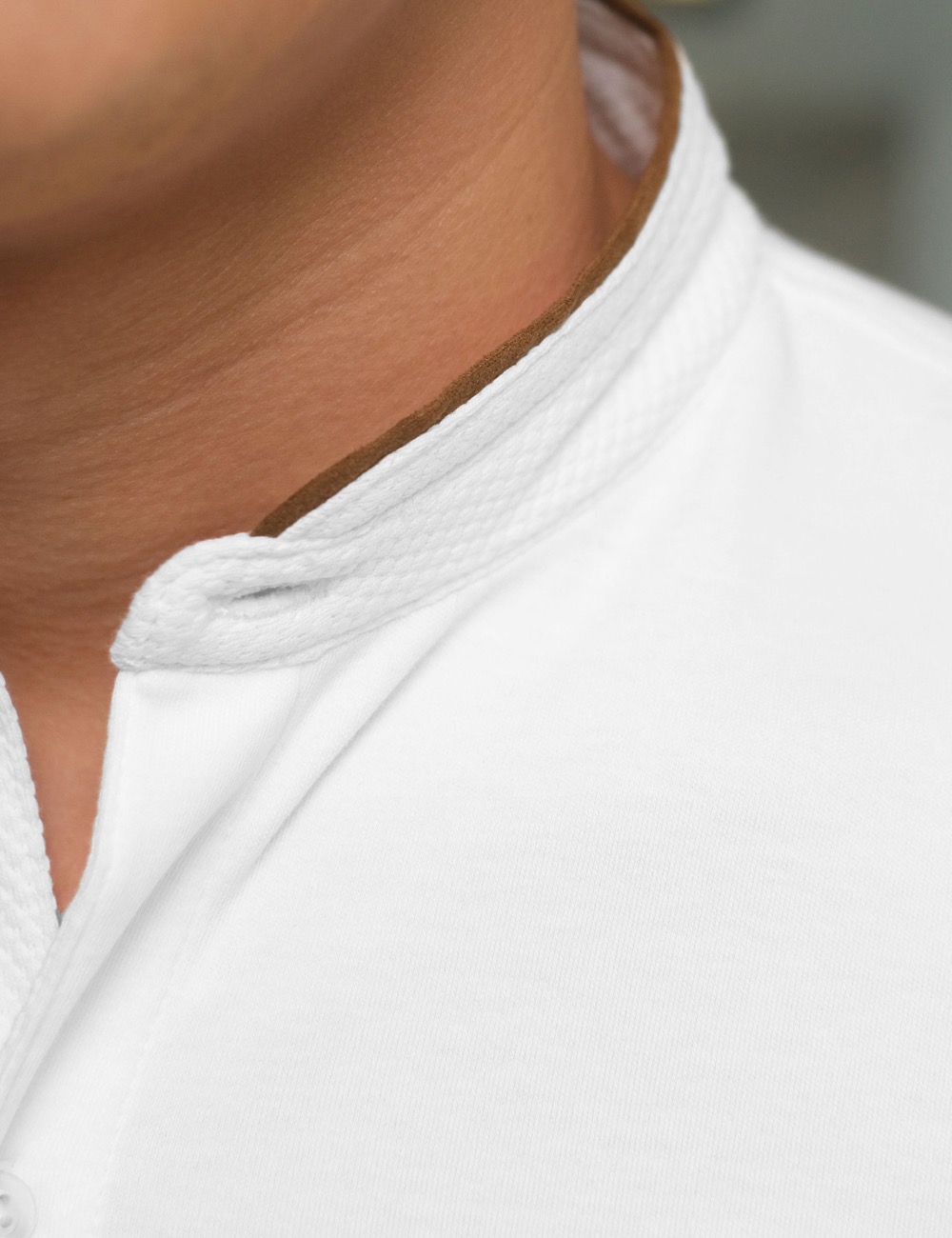 Arkline Tender Stand Collar Polo Shirt White