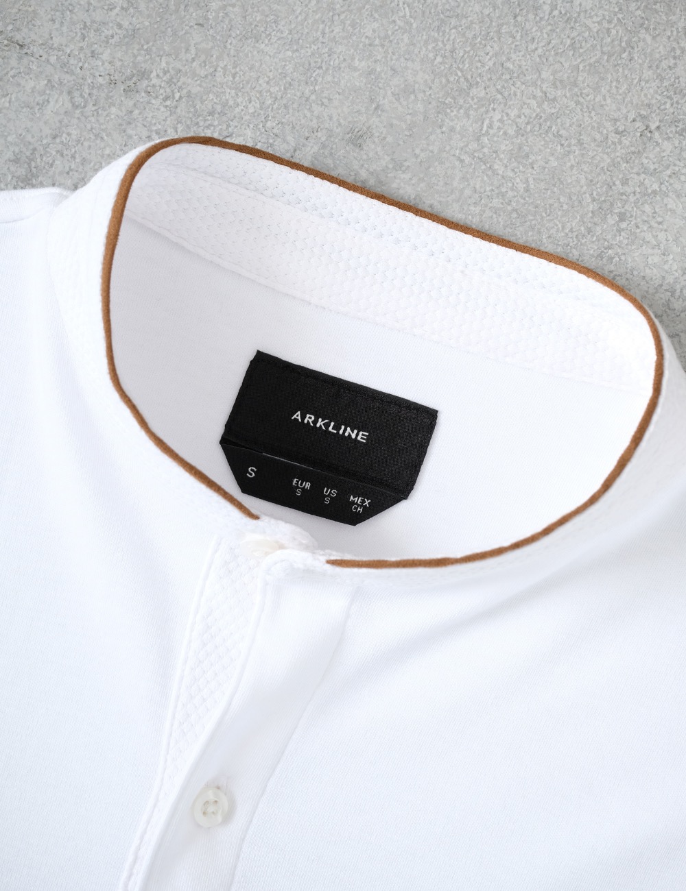Arkline Tender Stand Collar Polo Shirt White