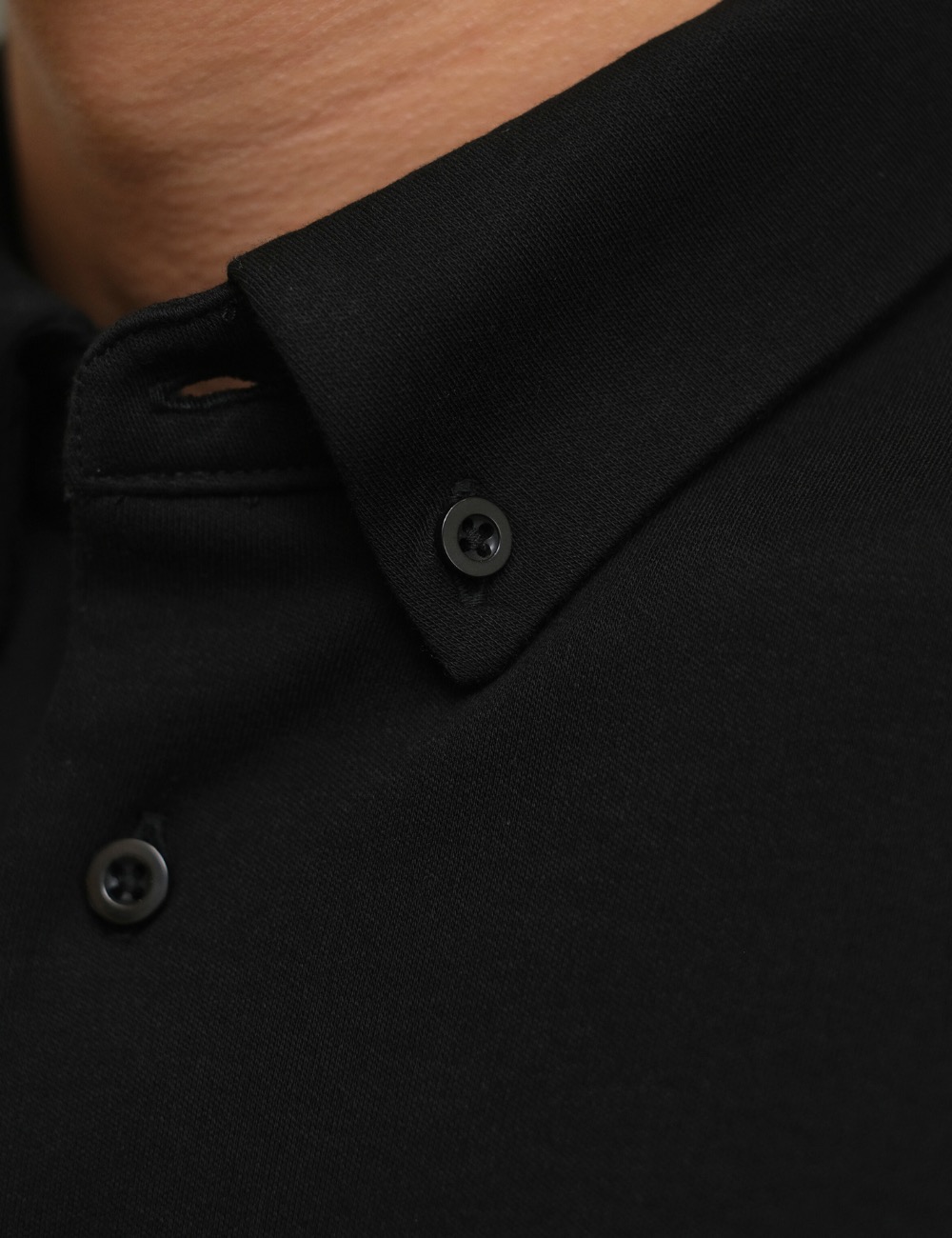 Arkline Humane Button Down Collar Polo Shirt Obsidian Black