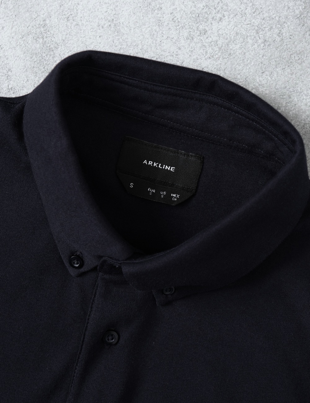 Arkline Humane Button Down Collar Polo Shirt Midnight Navy