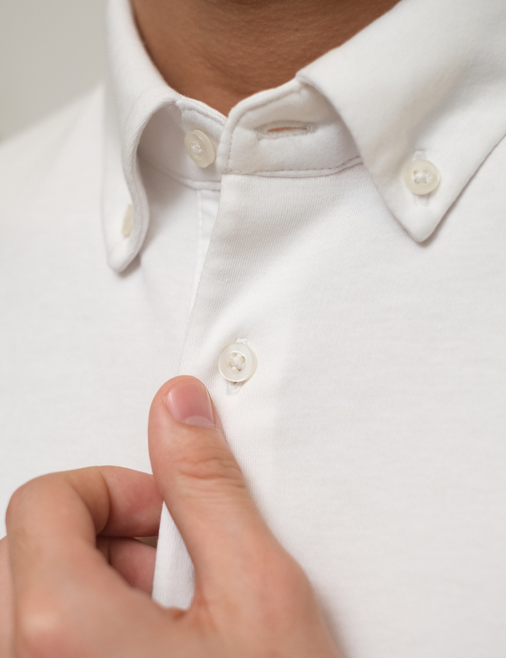 Arkline Humane Button Down Collar Polo Shirt White
