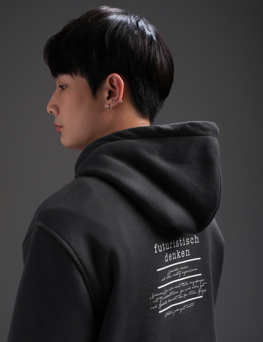 Futuristisch Pullover Hoodie Shadow Grey   