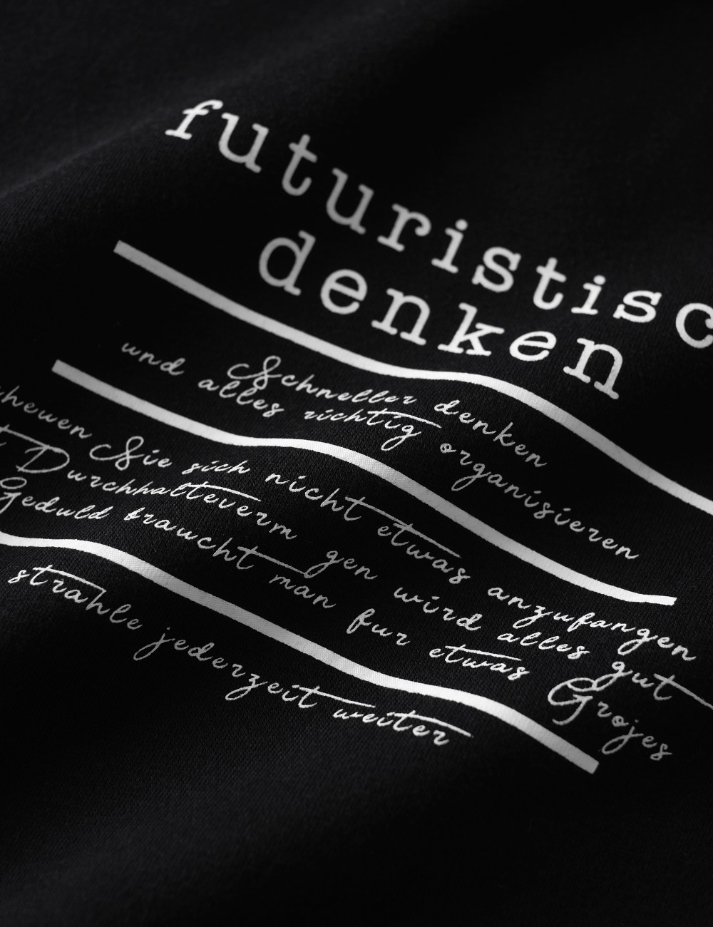 Futuristisch Pullover Hoodie Obsidian Black