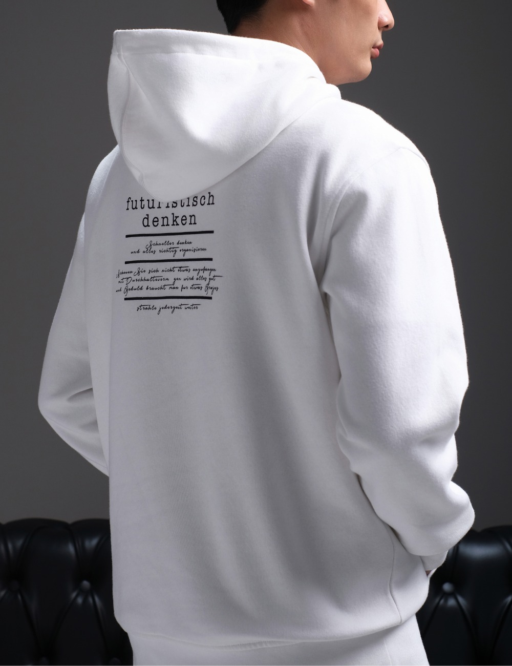 Futuristisch Pullover Hoodie White 