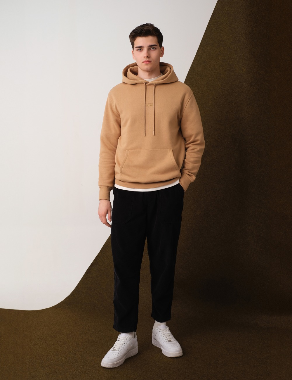 Arkline Milan Pullover Hoodie Beige