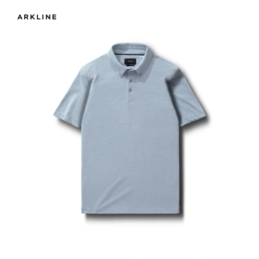 Image of Arkline Hybrid Button Down Collar Polo Shirt Glacier Blue