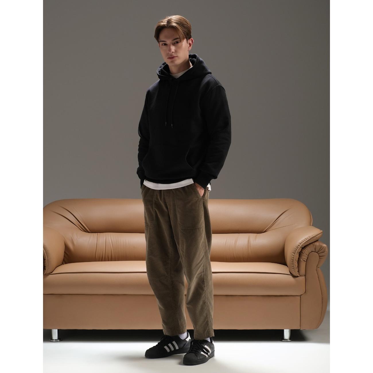 Arkline Solid Basic Pullover Hoodie Black