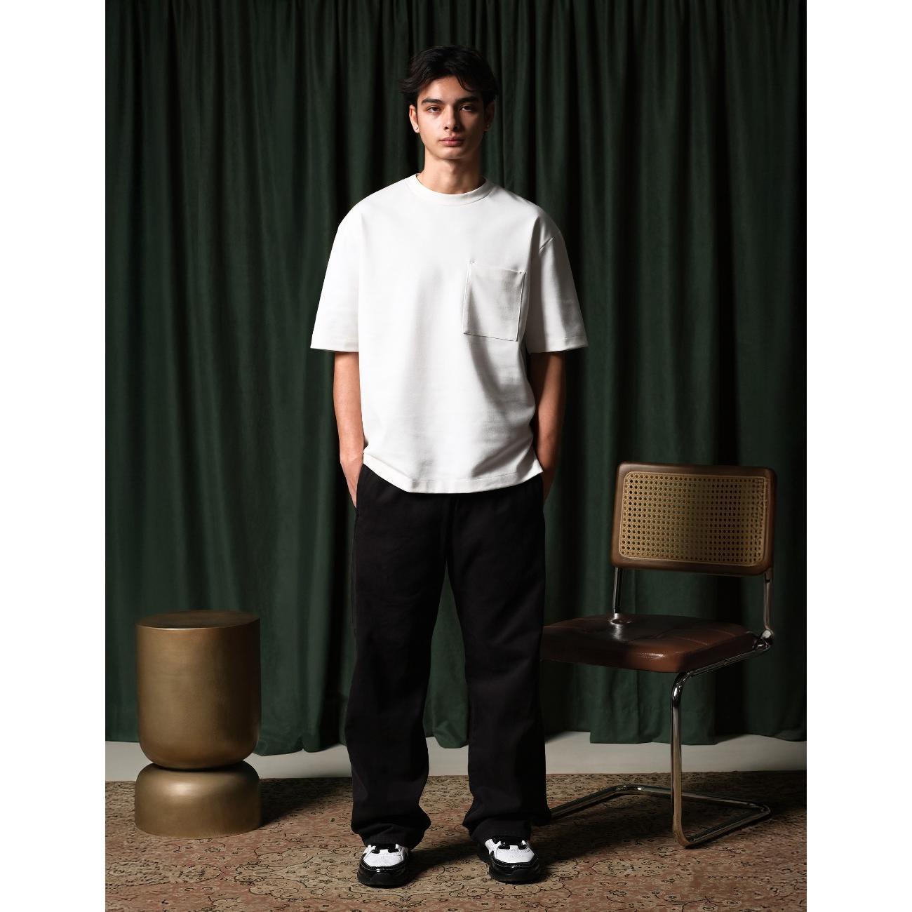 Arkline Boxy Pocket Tee White