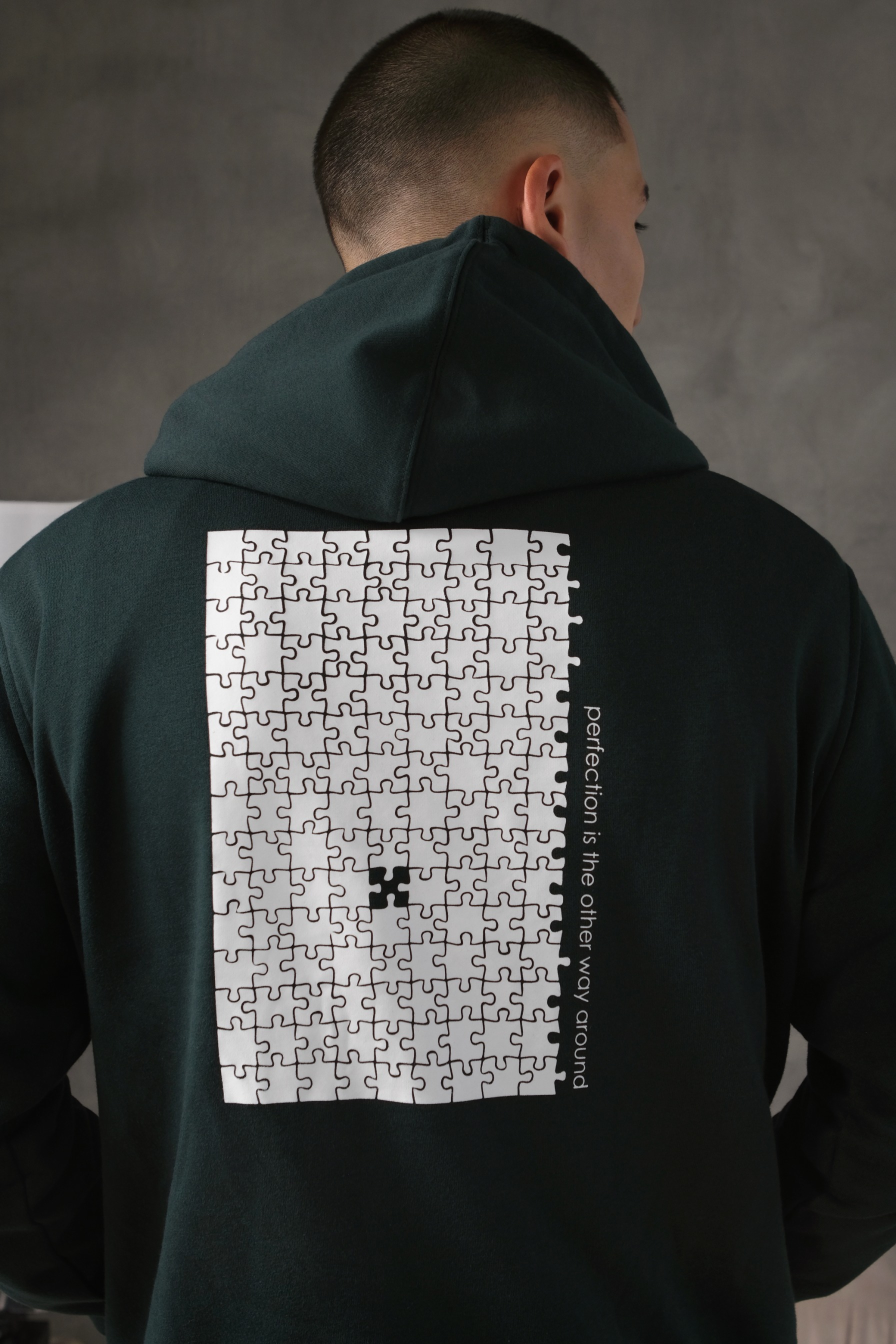 Arkline Puzzle Pullover Hoodie British Green