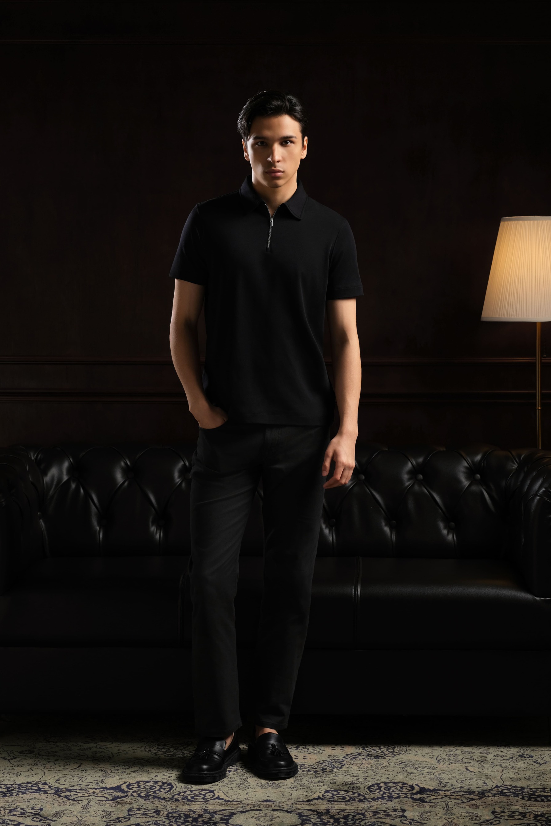 Arkline Cerniera Polo SS Shirt Rich Black