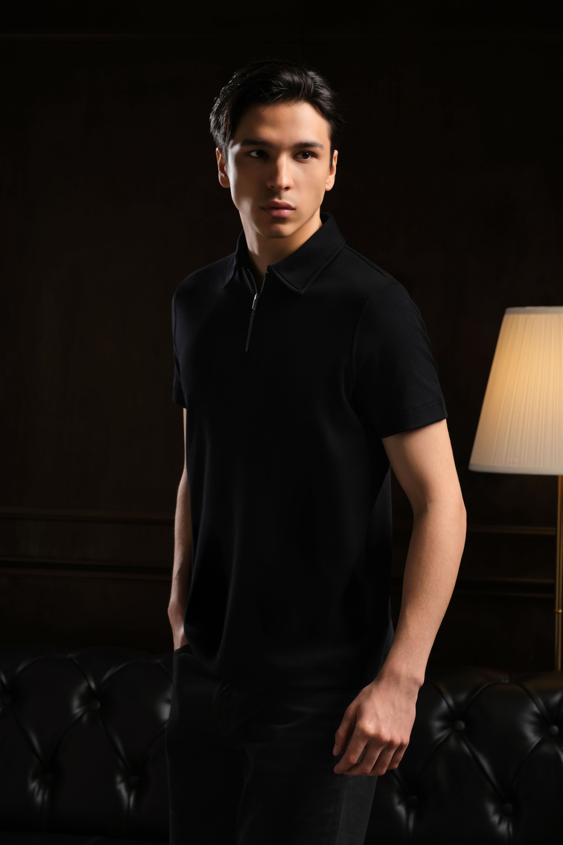 Arkline Cerniera Polo SS Shirt Rich Black