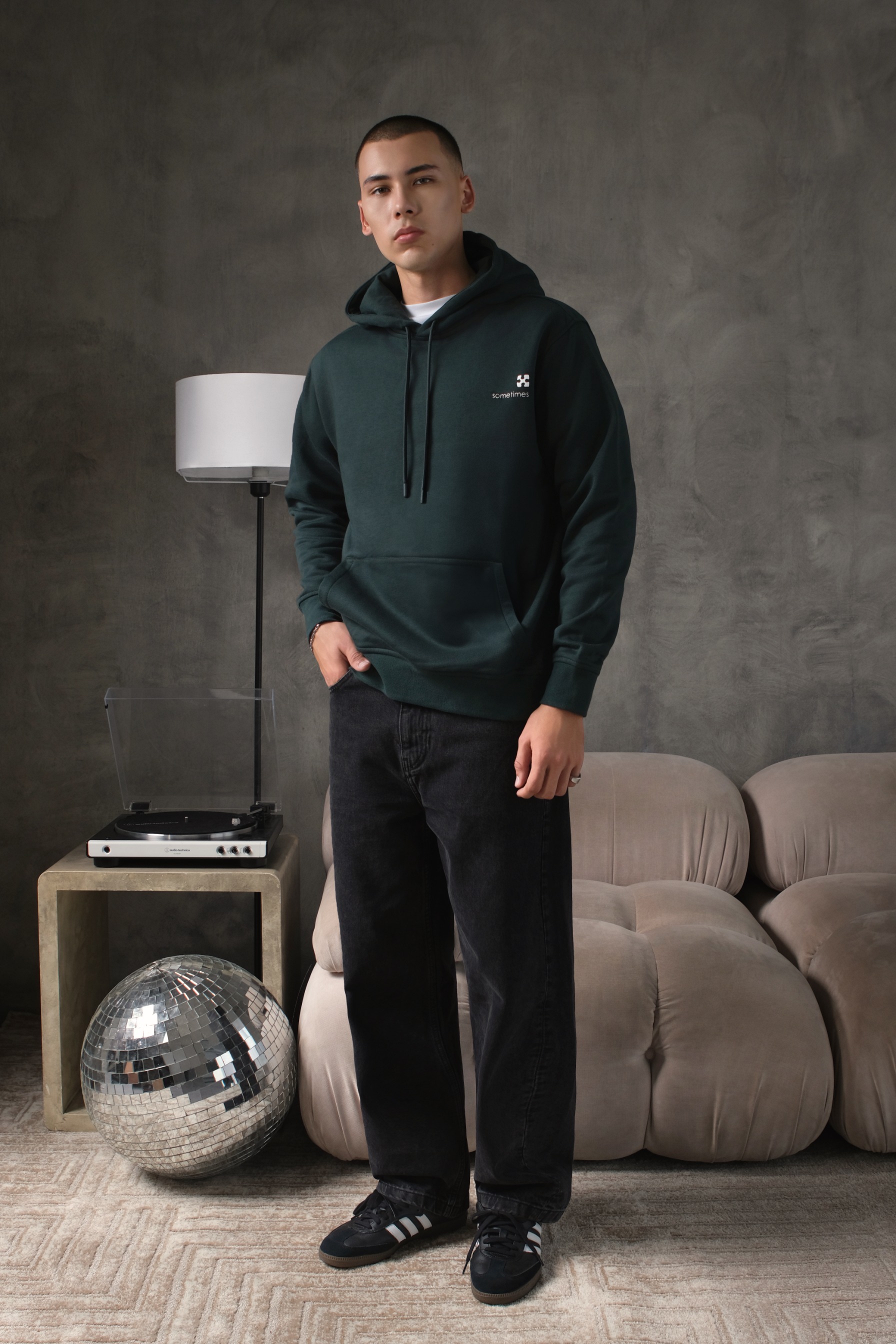 Arkline Puzzle Pullover Hoodie British Green
