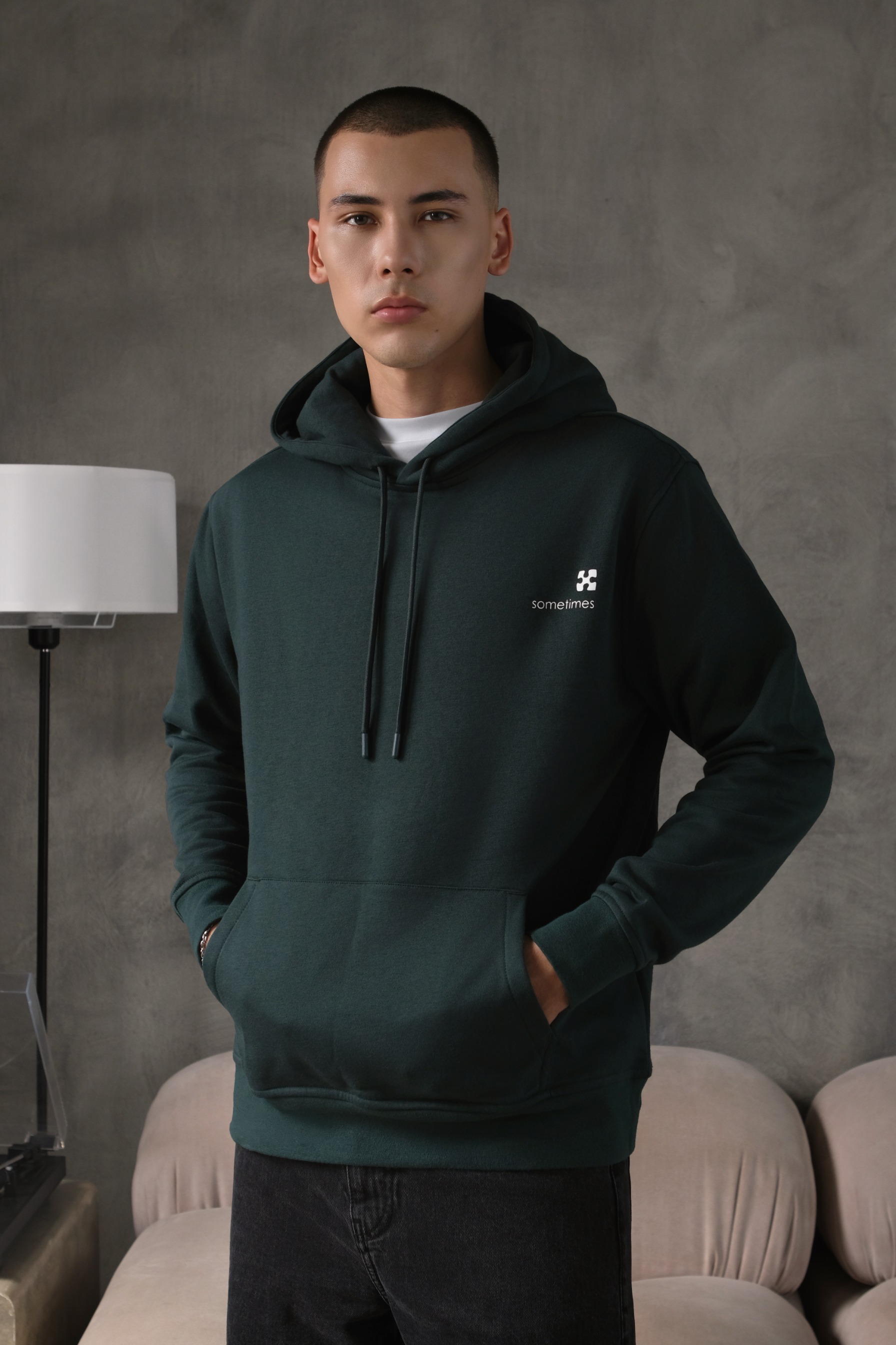 Arkline Puzzle Pullover Hoodie British Green