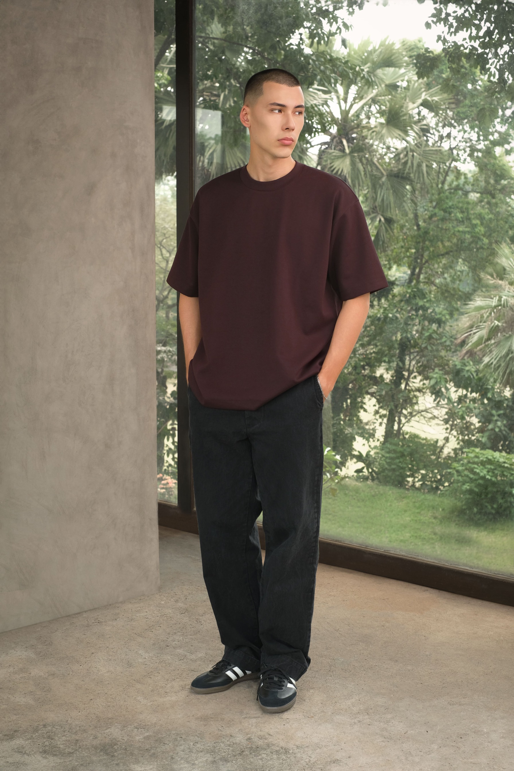 Arkline Structure Boxy Tee Wine