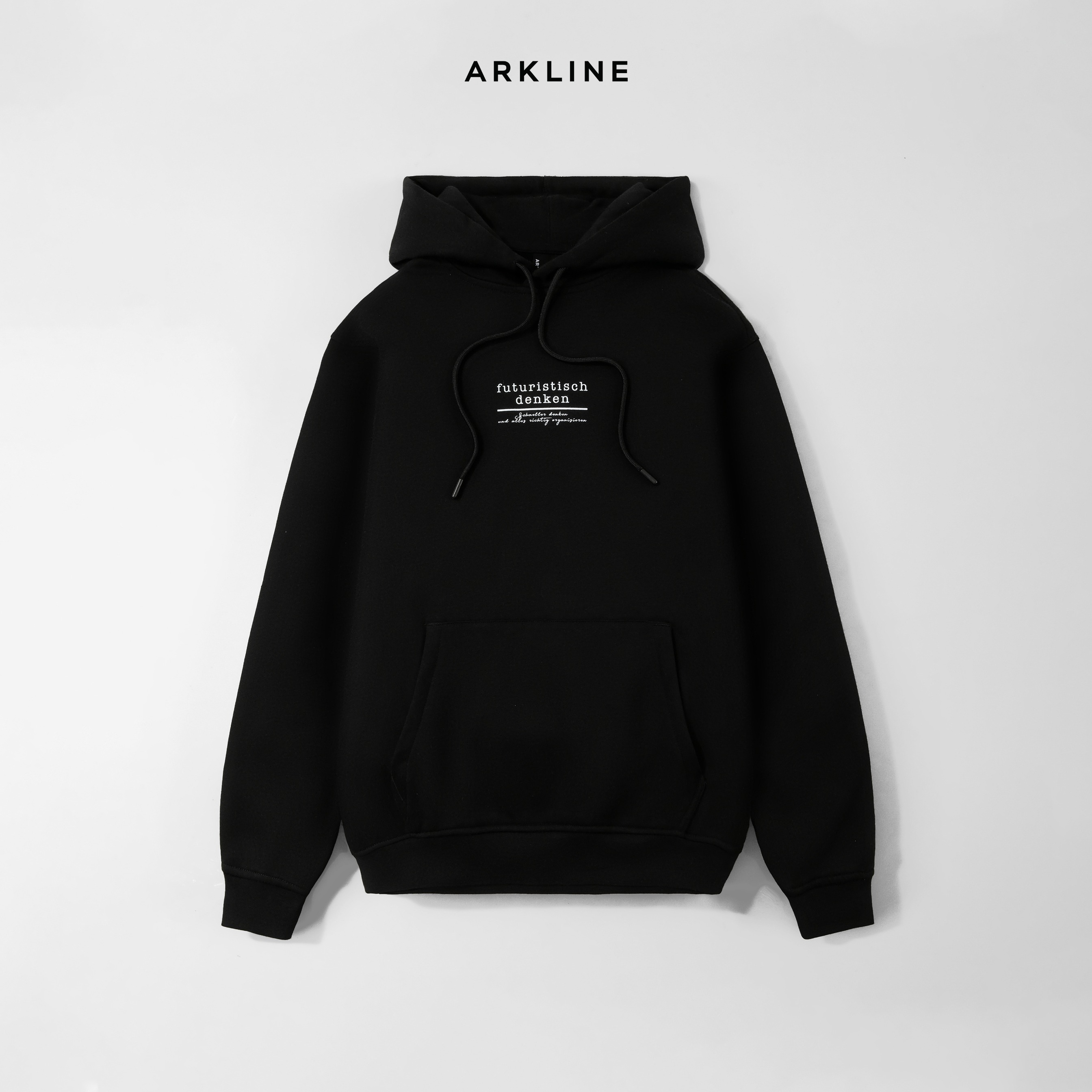 Futuristisch Pullover Hoodie Obsidian Black