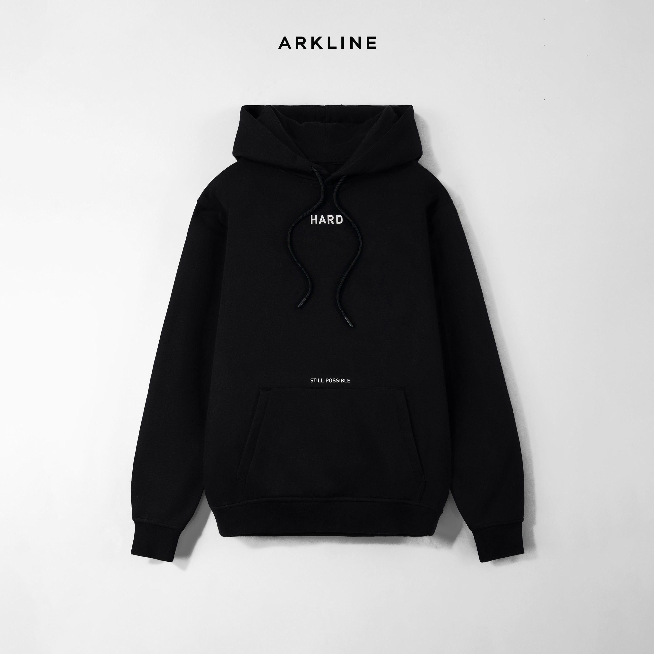 Arkline Hard Pullover Hoodie Obsidian Black