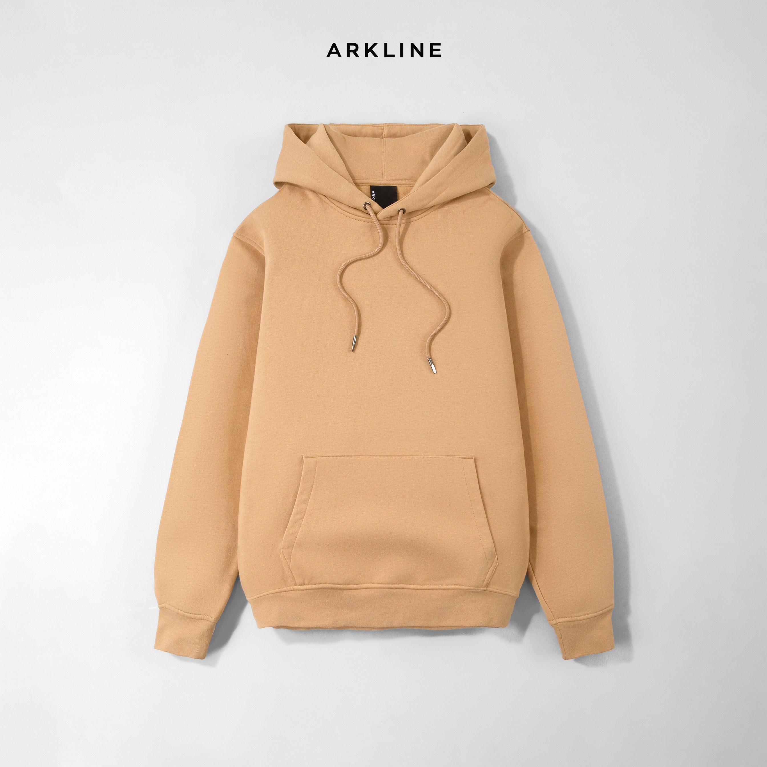 Solid Basic Pullover Hoodie Beige