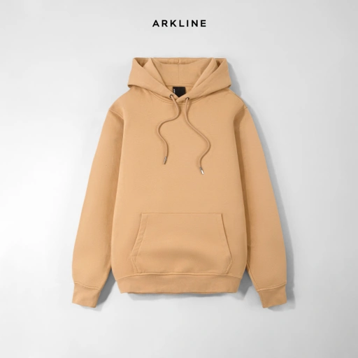 Image of Solid Basic Pullover Hoodie Beige