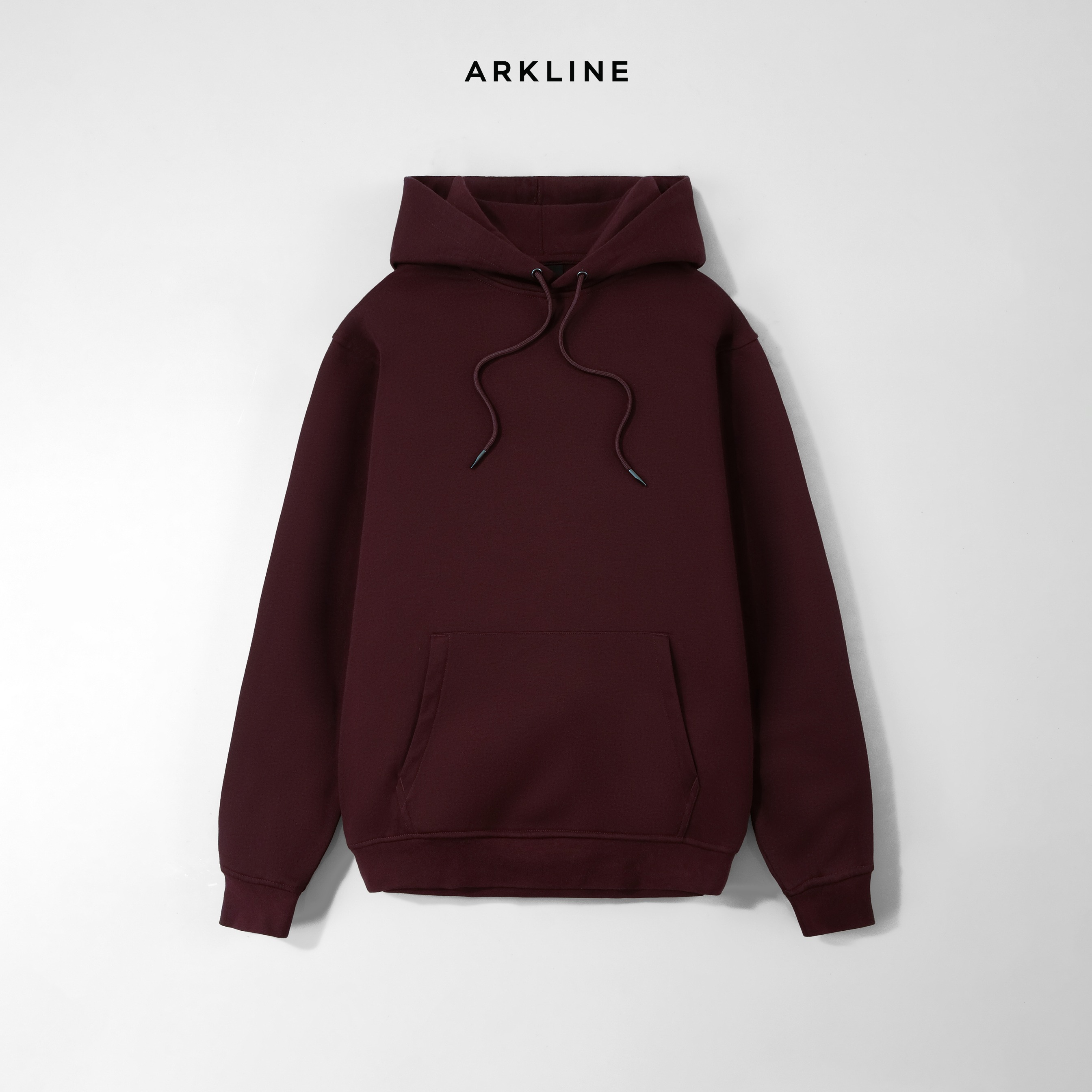 Solid Basic Pullover Hoodie Maroon