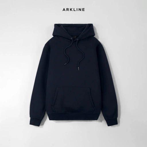 Image of Solid Basic Pullover Hoodie Deep Navy