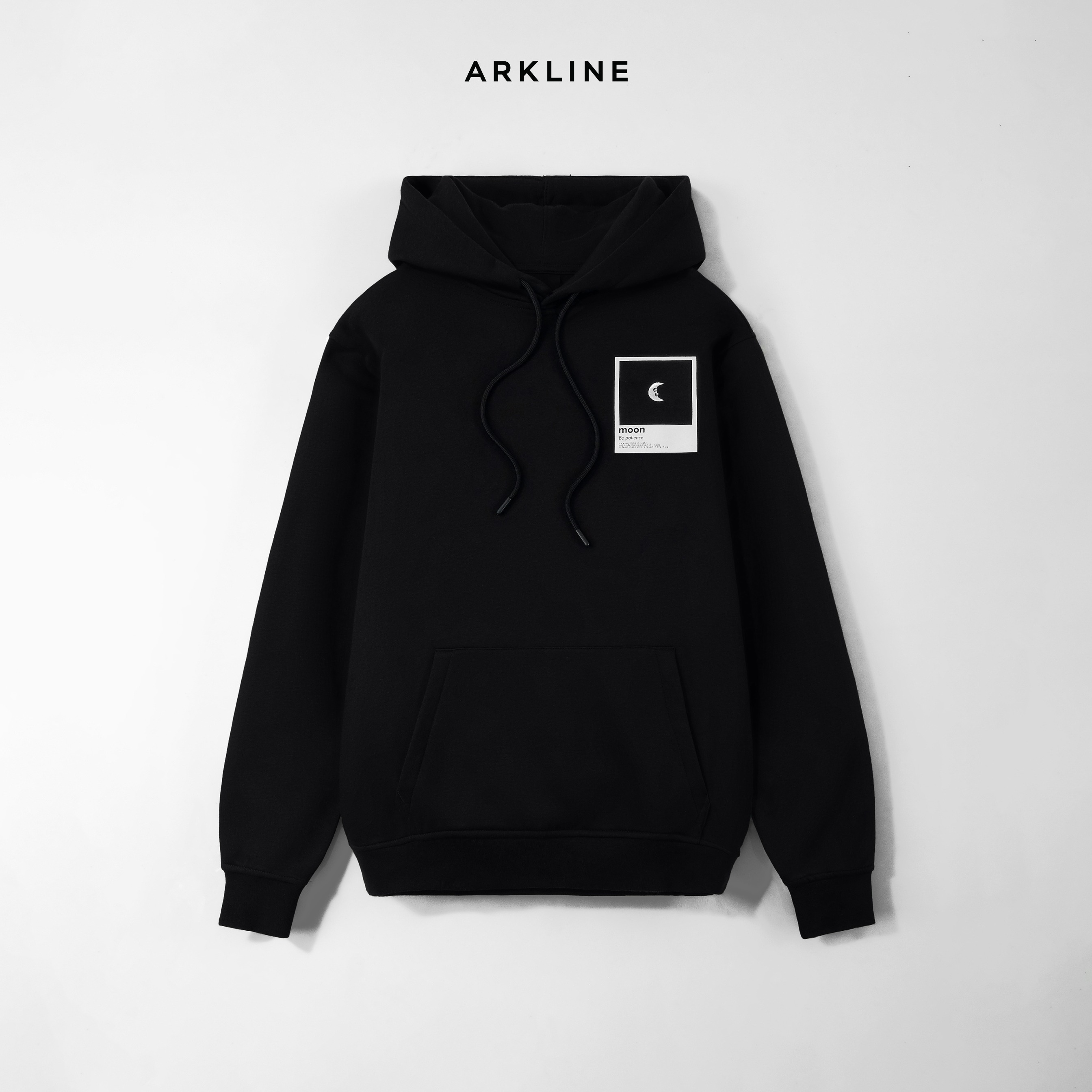 Arkline Moon Pullover Hoodie Obsidian Black