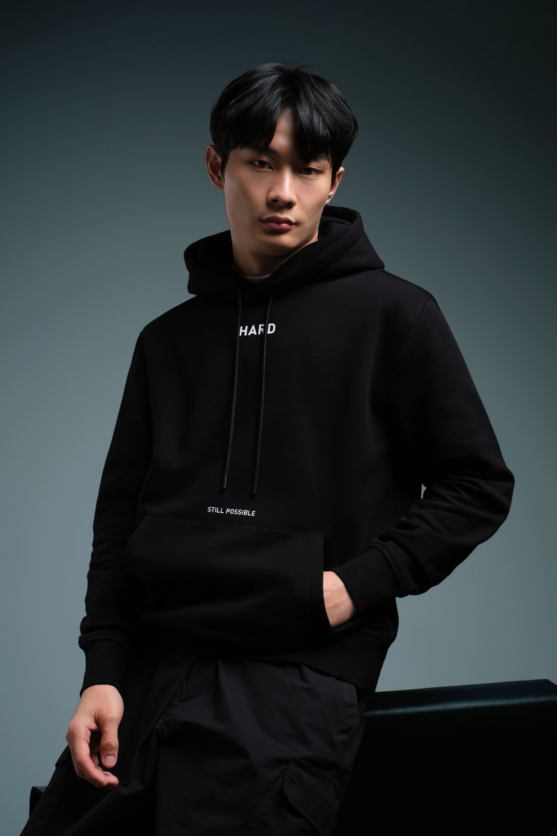 Arkline Hard Pullover Hoodie Obsidian Black
