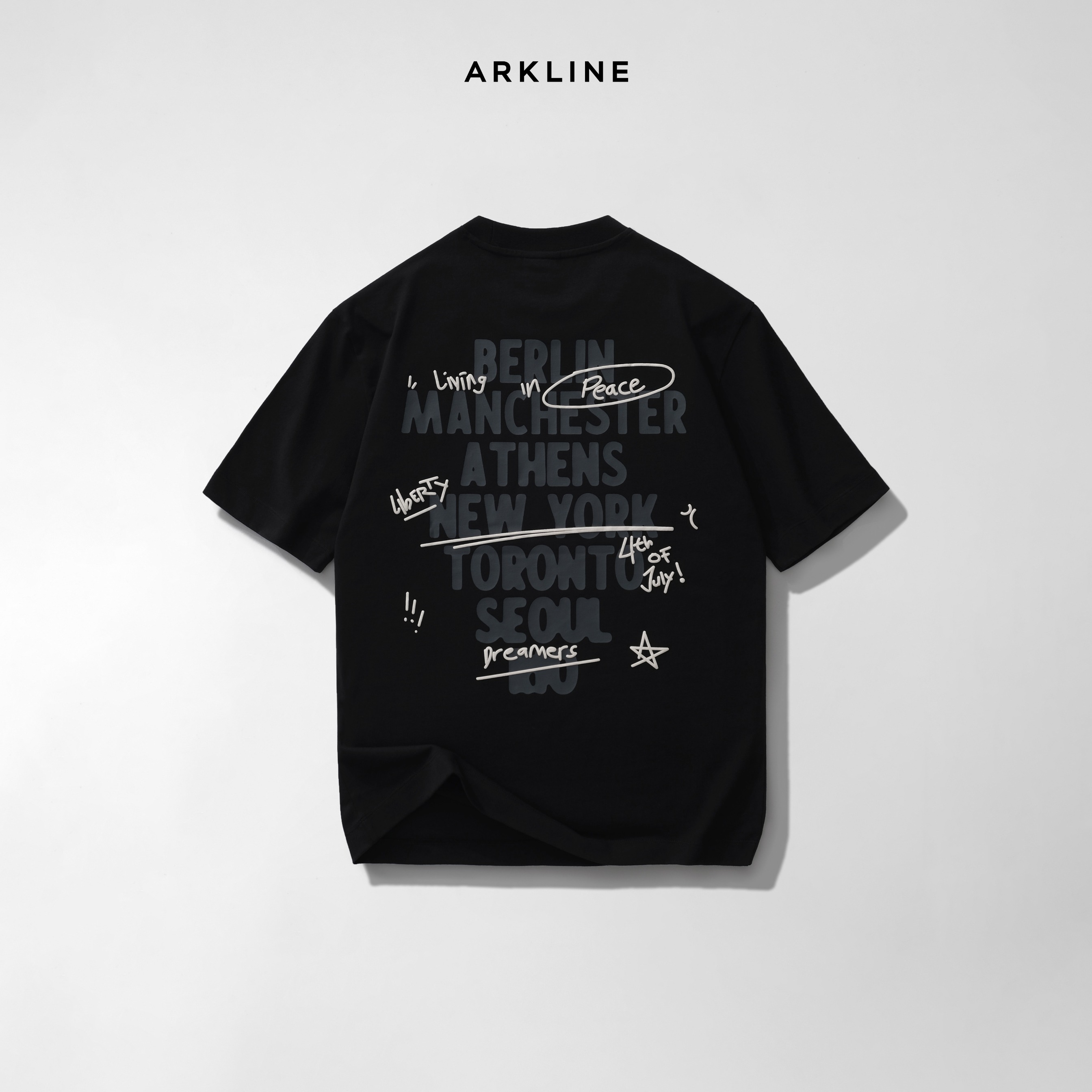 Arkline Peace Oversize Tee Carbon Black