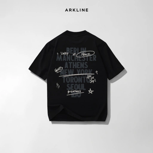 Image of Arkline Peace Oversize Tee Carbon Black