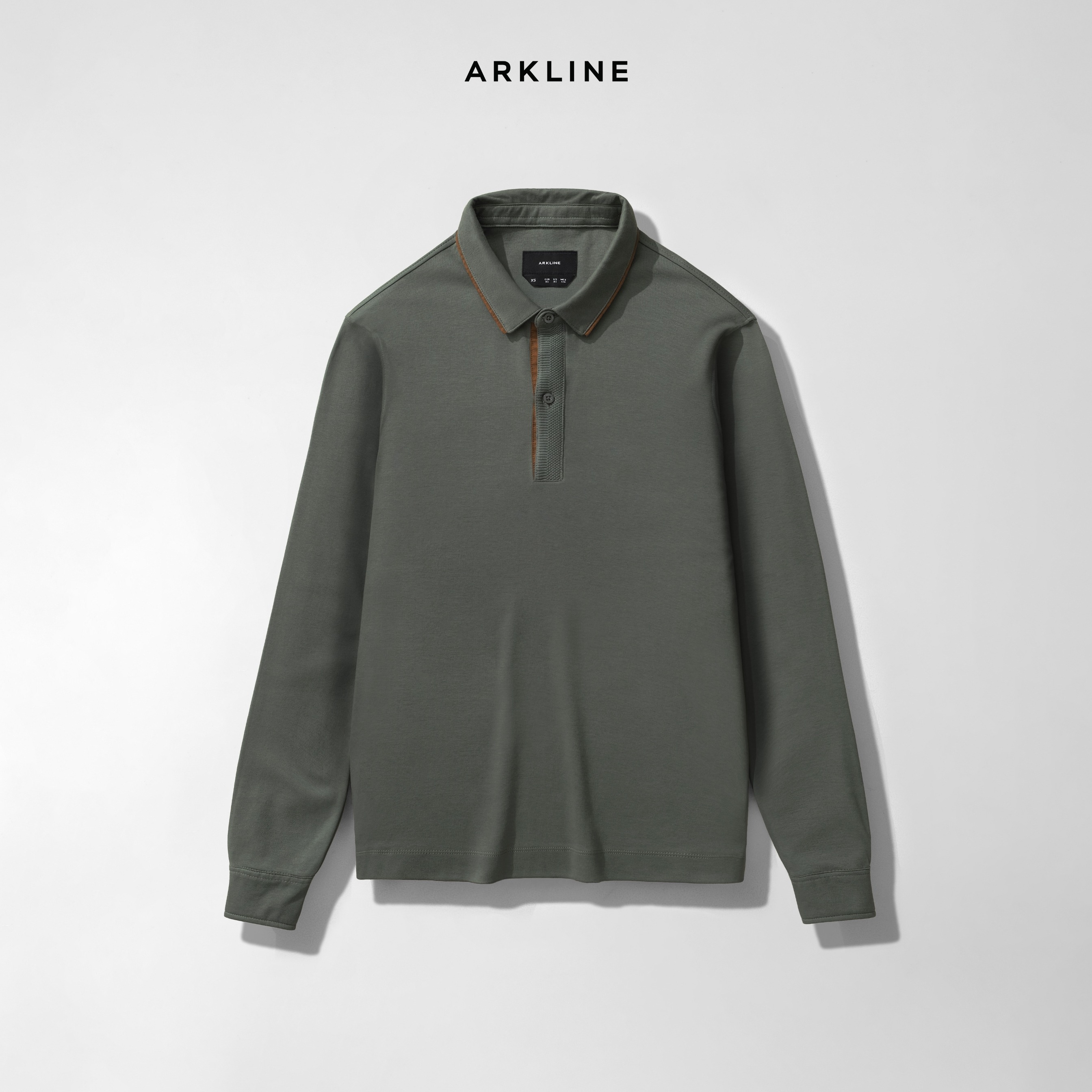 Arkline Gentle Polo LS Shirt Sage Green