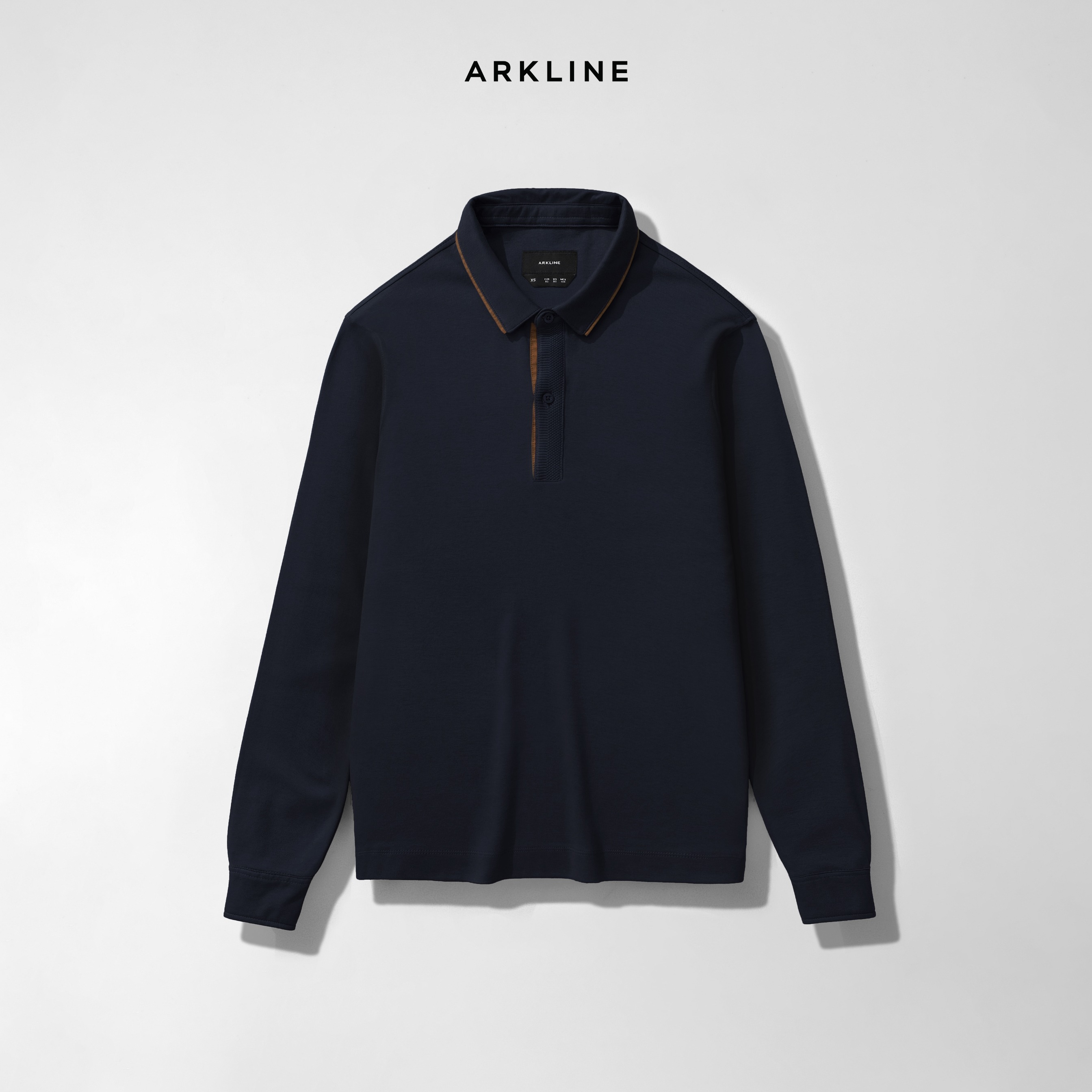 Arkline Gentle Polo LS Shirt Deep Navy