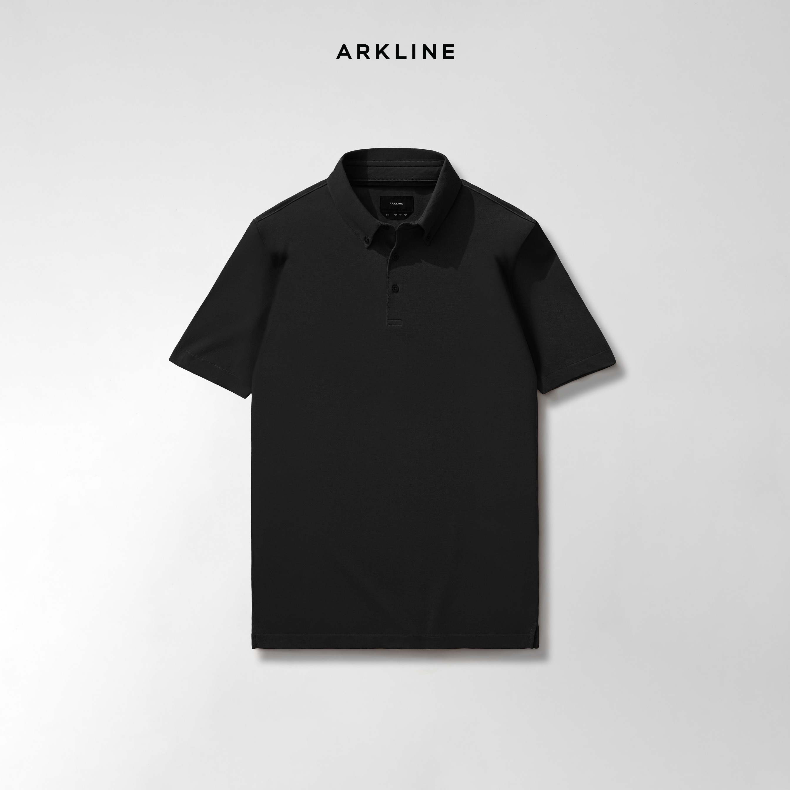 Arkline Hybrid Button Down Collar Polo Shirt Grey Black