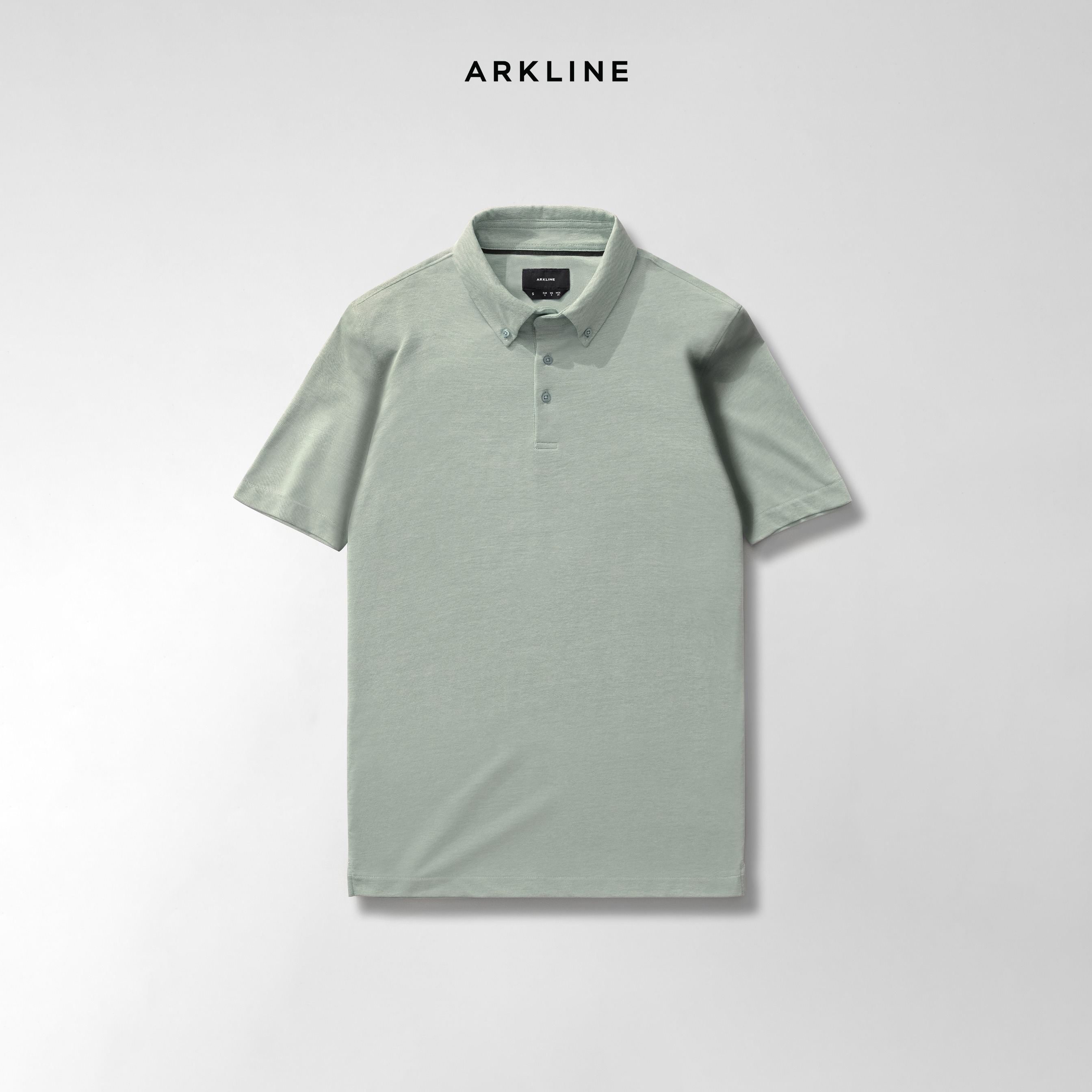 Arkline Hybrid Button Down Collar Polo Shirt Jade Green