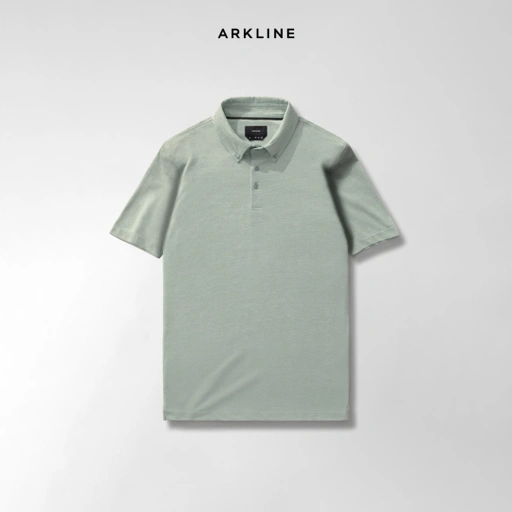 Image of Arkline Hybrid Button Down Collar Polo Shirt Jade Green