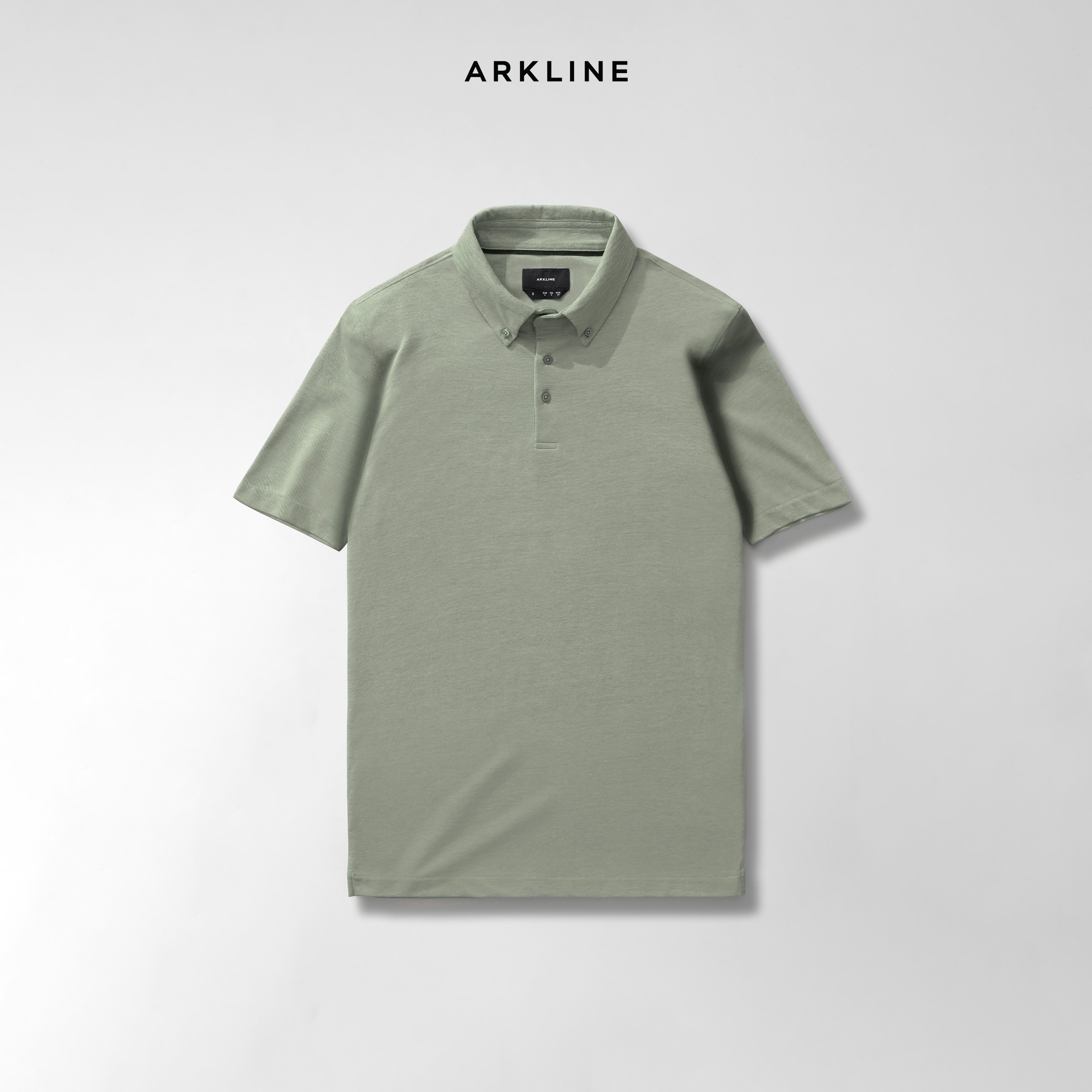Arkline Hybrid Button Down Collar Polo Shirt Palm Green